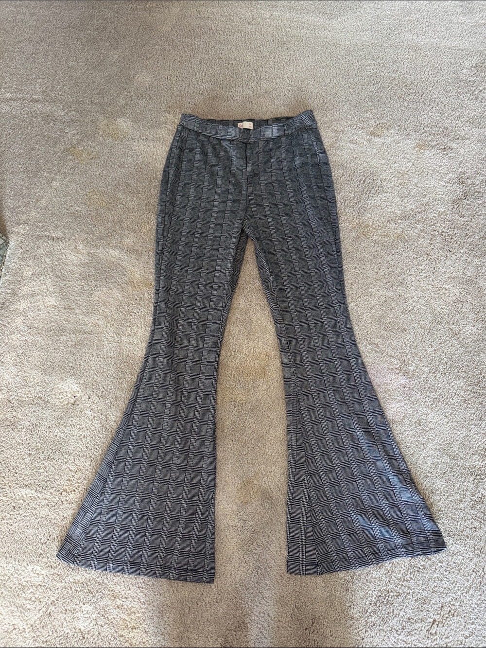 SO Plaid bell bottom leggings